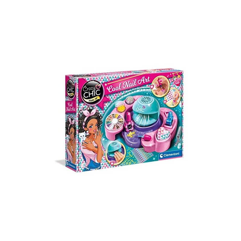 Clementoni- Crazy Chic-Cool Nails-Atelier smalti-Set per Unghie Bambina 6 Anni, 18599