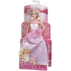 Mattel - Barbie - bambola Barbie Sposa con vestito bianco e dettagli rosa, gioielli rosa, M03387