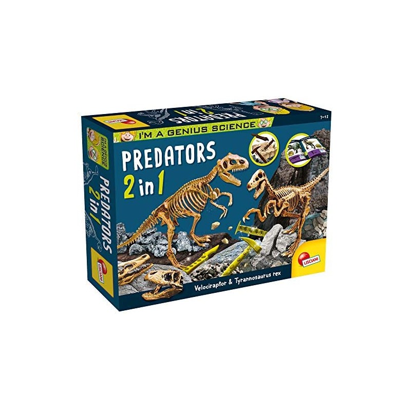 Lisciani Giochi- I m a Genius Predators 2 in 1 Gioco Scientifico, 84630