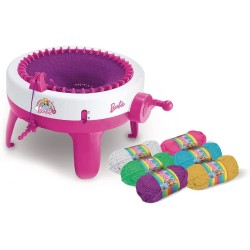 Grandi Giochi - Maglieria Magica di Barbie, Telaio con 6 gomitoli colorati, GG00596