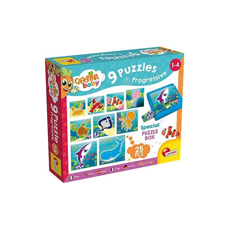 Lisciani Giochi - Carotina Baby Progressive Puzzle The Sea, 58457