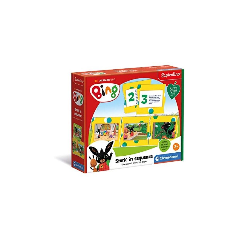 Clementoni- Bing sequenze-Play for Future-Made in Italy-Gioco educativo (Versione in Italiano), 3 Anni+, 16286