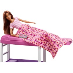 Mattel - Barbie Playset Camera da Letto, Bambola Brunette con Letto, Scrivania e Accessori, FXG52