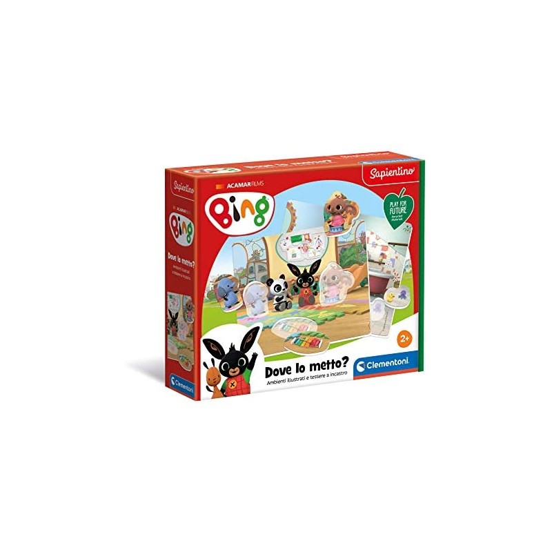 Clementoni- Bing-Dove Lo metto-Play for Future-Made in Italy-Gioco educativo (Versione in Italiano), 2 Anni+, 16284