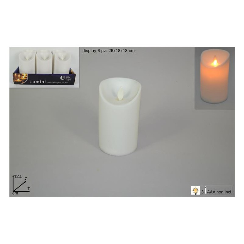 LUMINO CON MOVIMENTO FIAMMA BATTERIA 12,5CM BIANCO