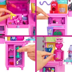 Barbie - Extra Fashion Studio con Bambola Snodata dai Capelli Viola e Cucciolo, Oltre 45 Accessori GYJ70