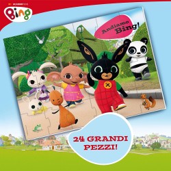 lisciani giochi- puzzle bing giant floor 24 andiamo, 74709