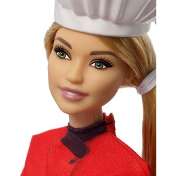 Barbie - Carriere Chef con Padella Bambola Cappello da Cuoco e Capelli Biondi, FXN99