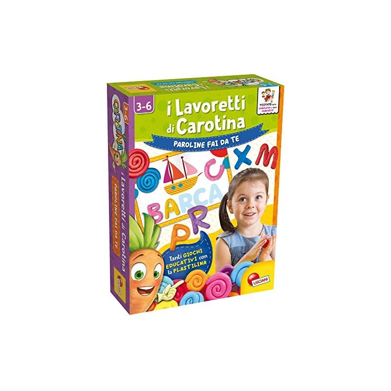 Liscianigiochi-I Lavoretti di Carotina Paroline Fai da Te Gioco Educativo Prescolari, Multicolore, 85545