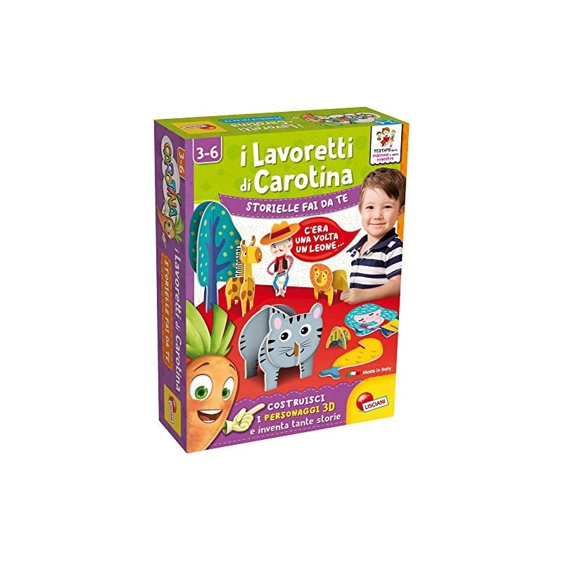 Lisciani Giochi-I Lavoretti di Carotina Storielle Fai da Te Gioco Educativo Prescolari, Multicolore, 85552