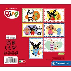 Clementoni 3 anni-cubi da 6 pezzi-Play For Future, materiali 100% riciclati-Made in Italy, bambini bing, puzzle cartoni animati,