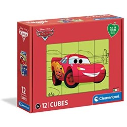 Clementoni Disney Pixar Cars, 3 anni-cubi da 12 pezzi-Play For Future, materiali 100% riciclati-Made in Italy, bambini, puzzle c