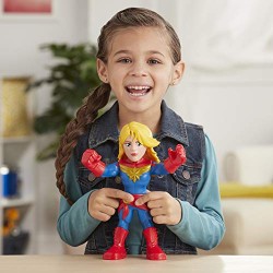 Hasbro - Playskool Heroes - Captain Marvel Super Hero Adventures Mega Mighties, action figure da 25 cm, E4132EU40E7933