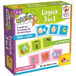 Lisciani Giochi- Carotina Quadrotte Logica 3 in 1 Gioco Educativo Prescolari, Multicolore, 87488