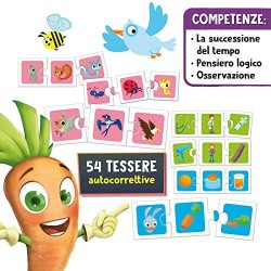 Lisciani Giochi- Carotina Quadrotte Logica 3 in 1 Gioco Educativo Prescolari, Multicolore, 87488