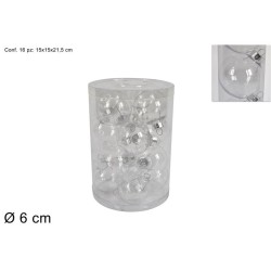 PALLE 6CM 16PZ PLASTICA TRASPARENTEIN BOX PVC