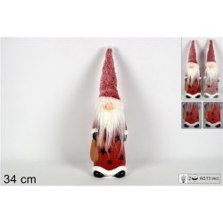 GNOMO DI NATALE 34CM CON LUCI A BATTERIA