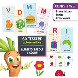 Lisciani Giochi- Carotina Quadrotte Alfabeto Birichino Gioco Educativo Prescolari, Multicolore, 87464