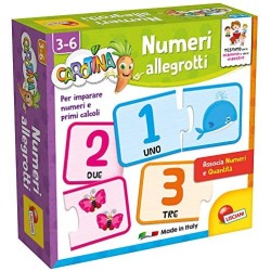 Lisciani Giochi- Carotina Quadrotte Numeri Allegrotti Gioco Educativo Prescolari, Multicolore, 87471