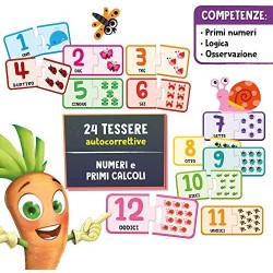 Lisciani Giochi- Carotina Quadrotte Numeri Allegrotti Gioco Educativo Prescolari, Multicolore, 87471