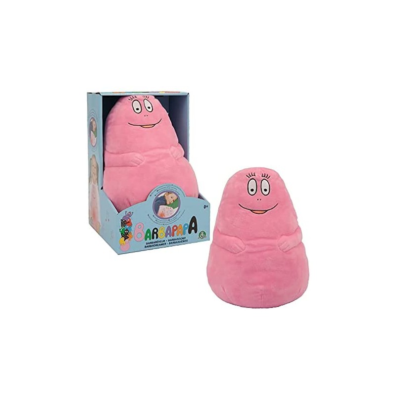 Giochi Preziosi - Barbapapà - Barbasogno, Morbido Peluche Barbapapà con Luce Soffusa e Musica, 25 cm, per accompagnare i più pic