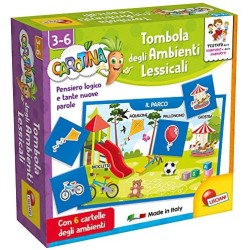 Lisciani Giochi- Carotina Quadrotte Tombola Ambienti Lessicali Gioco Educativo Prescolari, Multicolore, 87501