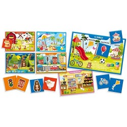 Lisciani Giochi- Carotina Quadrotte Tombola Ambienti Lessicali Gioco Educativo Prescolari, Multicolore, 87501