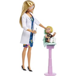 Barbie- Carriere Dentista Playset con Due Bambole, Sedia Operatoria e Accessori, FXP16