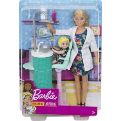 Barbie- Carriere Dentista Playset con Due Bambole, Sedia Operatoria e Accessori, FXP16