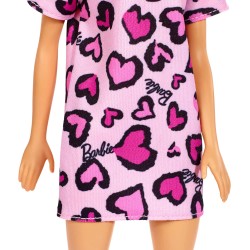 Barbie- Bambola Bionda con Abito Rosa con Cuoricini e Scarpe - GHW45