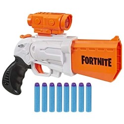 Nerf Fortnite - SR (Blaster ad azionamento a martello con 4 dardi, include cannocchiale rimovibile e 8 dardi ufficiali Nerf Elit