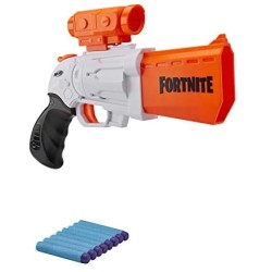 Nerf Fortnite - SR (Blaster ad azionamento a martello con 4 dardi, include cannocchiale rimovibile e 8 dardi ufficiali Nerf Elit