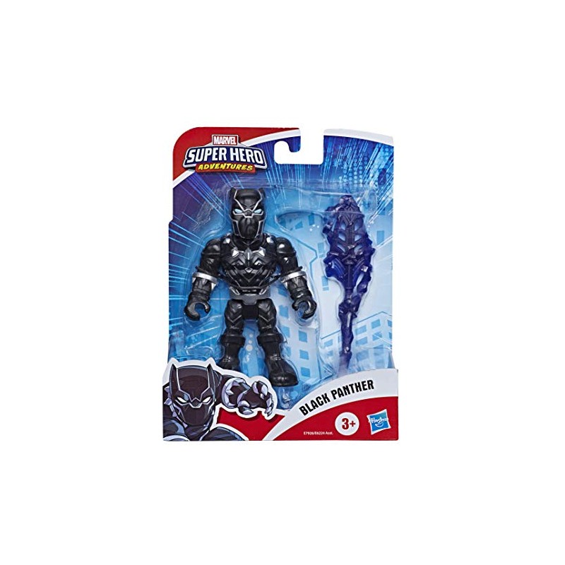 Hasbro - Marvel Super Hero Adventures - Black Panther (Playskool Heroes , action figure da collezione da 12,5 cm con accessorio 