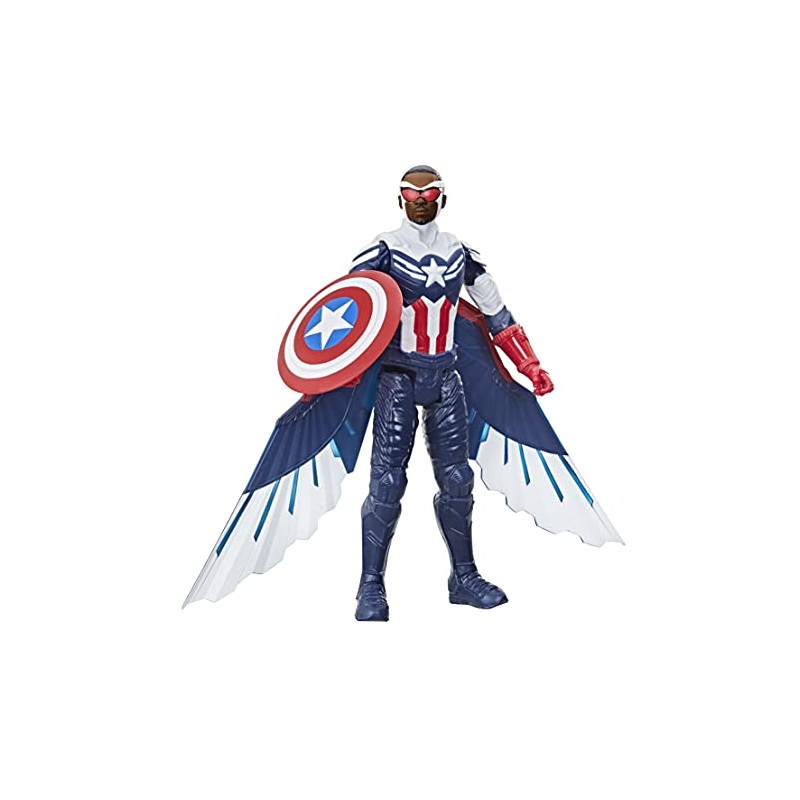 Hasbro - Avengers Titan Hero Capitan America, action figure di Captain America da 30 cm, include ali, per bambini dai 4 anni in 