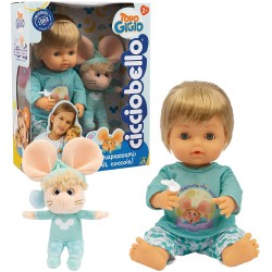 Giochi Preziosi - Cicciobello - Topo Gigio con il suo morbido amico sono pronti per la nanna, peluche Topo Gigio e ciuccio inclu