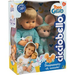 Giochi Preziosi - Cicciobello - Topo Gigio con il suo morbido amico sono pronti per la nanna, peluche Topo Gigio e ciuccio inclu