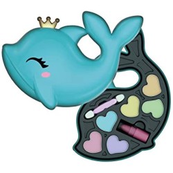 Clementoni- Crazy Chic-Lovely Delfino, Trousse, Cofanetto con Trucchi, Borsetta Make up, Set Cosmetici per Bambini 6 Anni+, Mult