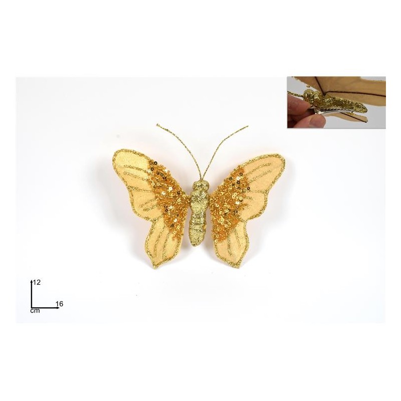 FARFALLA PINZETTA 12CM ORO