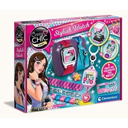 Clementoni Chic-Crazy Watch, Orologio, Kit di creazione, Set per Creare Gioielli, Gioco Creativo Bambina 7 Anni+, Multicolore, 1