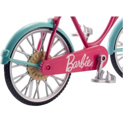 Mattel - Barbie Bicicletta per Bambole con Casco e Accessori, Multicolore, Giocattolo per Bambini 3 + Anni, DVX55