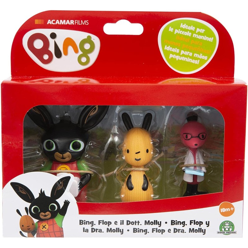 GIOCHI PREZIOSI - Bing Set 3 Mini Personaggi, Bing, Flop e Dottor Molly - BNG41000