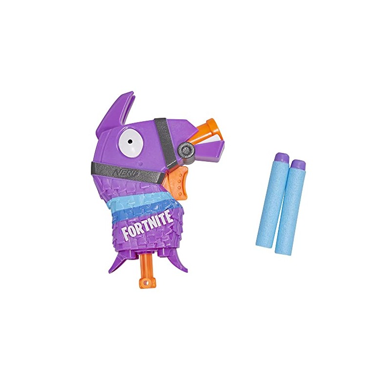 Hasbro - Nerf Fortnite Llama Nerf MicroShots Firing Toy Blaster e 2 Freccette ufficiali Nerf Elite per bambini, ragazzi e adulti