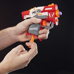 Hasbro - Nerf Fortnite TS MicroShots Firing giocattolo Blaster e 2 freccette Elite ufficiali per bambini, ragazzi e adulti, E674