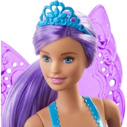 Barbie Dreamtopia, Bambola Fatina con Capelli e Ali Viola, GJK00