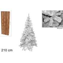 Albero Di Natale Bianco Natale 210 centimetri Abete Della Steppa Artificiale Tutto Bianco