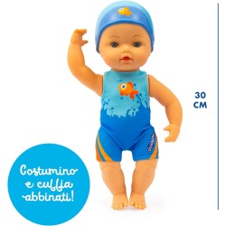 Giochi Preziosi - Cicciobello Swimming Nuota Davvero A Stile Libero E Indossa Un Costumino Colorato Con Cuffia Abbinata, Per Bam