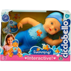 Giochi Preziosi - Cicciobello Swimming Nuota Davvero A Stile Libero E Indossa Un Costumino Colorato Con Cuffia Abbinata, Per Bam