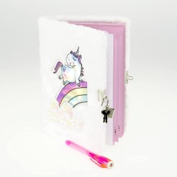 Nice Group - Girabrilla Diario Segreto Unicorno, magic diary peloso con cavallo riflettente - NICE02519