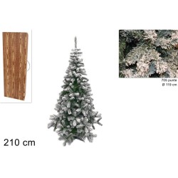 Natale Albero Verde INNEVATO LAPPONIA 210 CM 705 Rami