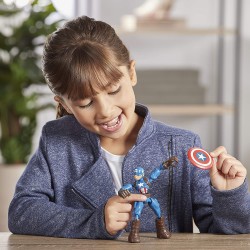 Hasbro Avengers Bend and Flex, Action figure flessibile di Capitan America da 15 cm